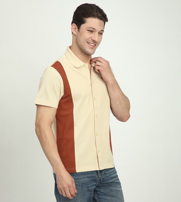 Beverly Hills Polo Club  Shirts - Beige Short Sleeves