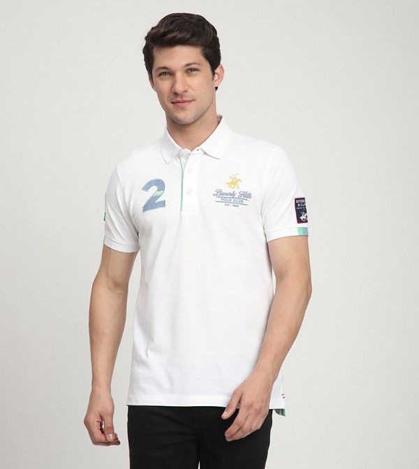 Beverly Hills Polo Club  Polo T-Shirts - White Polo T-shirts