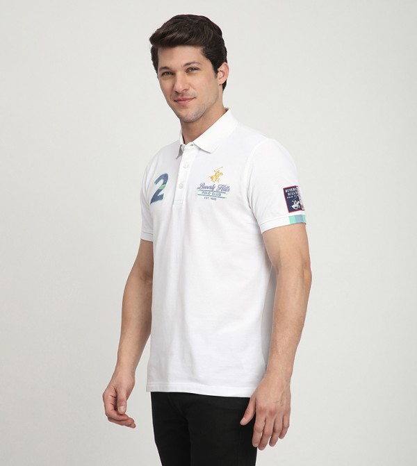Beverly Hills Polo Club  Polo T-Shirts - White Polo T-shirts