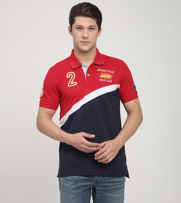 Beverly Hills Polo Club  T-Shirts - Red Polo T-shirts