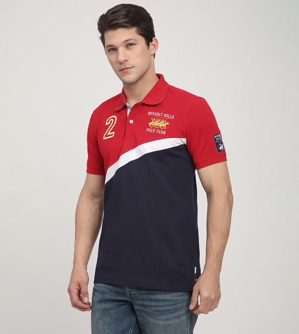 Beverly Hills Polo Club  T-Shirts - Red Polo T-shirts