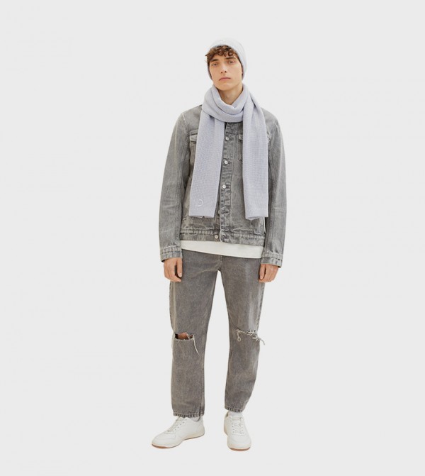 Tom Tailor  Scarves - Grey Knitted Scarves