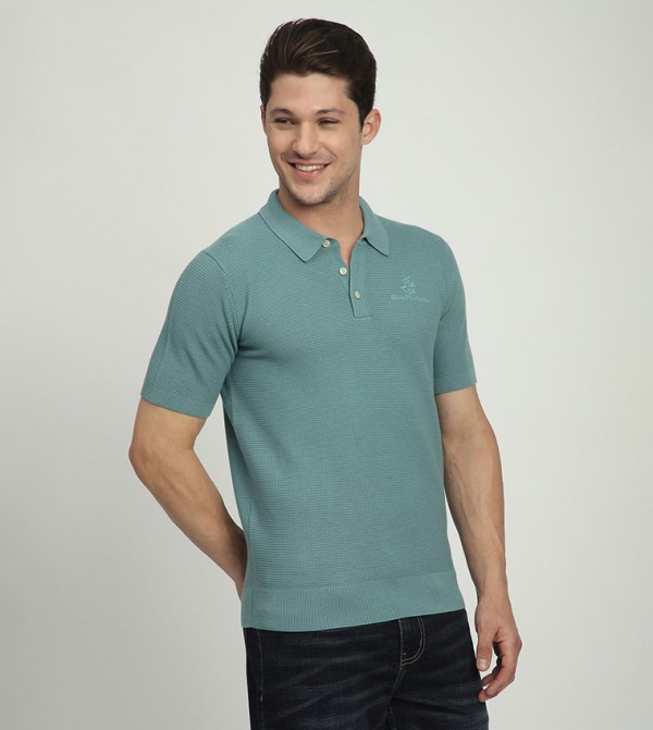 Beverly Hills Polo Club  Polo T-Shirts - Green Polo T-shirts