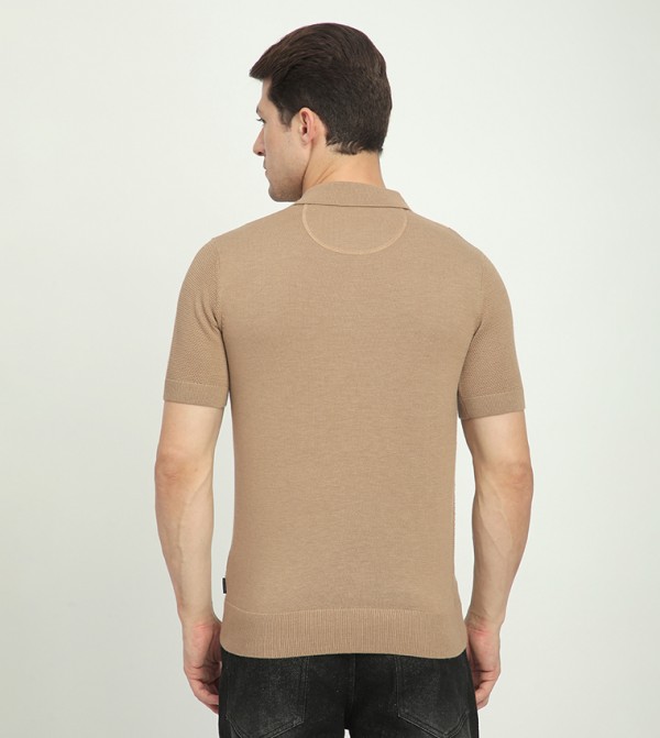 Beverly Hills Polo Club  T-Shirts - Beige Polo T-shirts