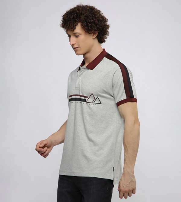 Beverly Hills Polo Club  T-Shirts - Grey Polo T-shirts