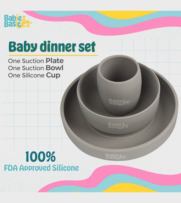 Babies Basic  Dishes & Utensils - Grey Dishes & Utensils