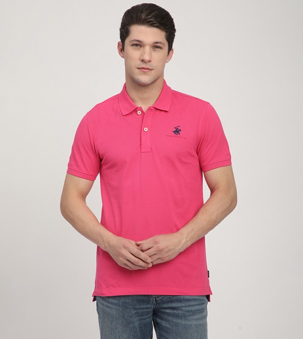 Beverly Hills Polo Club  Polo T-Shirts - Pink Polo T-shirts