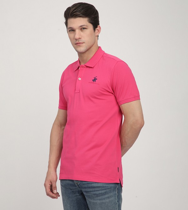 Beverly Hills Polo Club  Polo T-Shirts - Pink Polo T-shirts