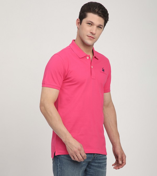 Beverly Hills Polo Club  Polo T-Shirts - Pink Polo T-shirts