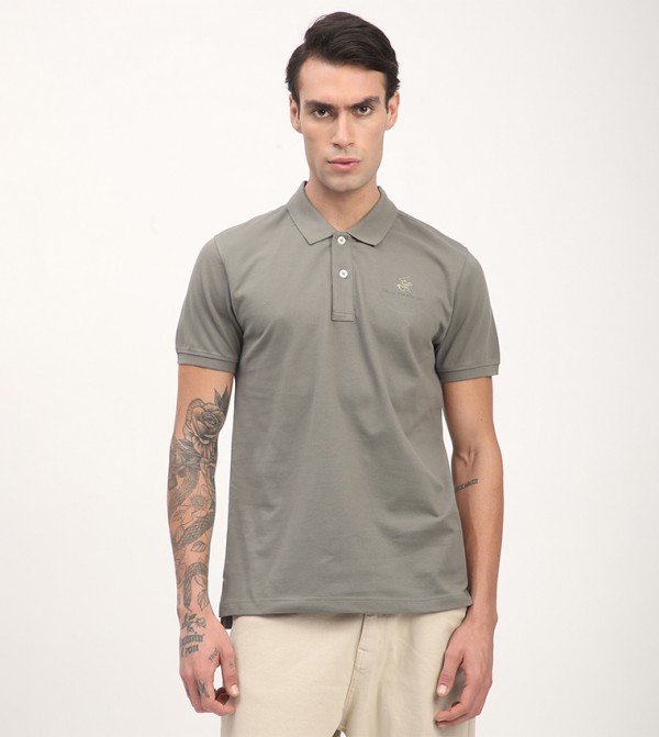 Beverly Hills Polo Club  T-Shirts - Grey Polo T-shirts