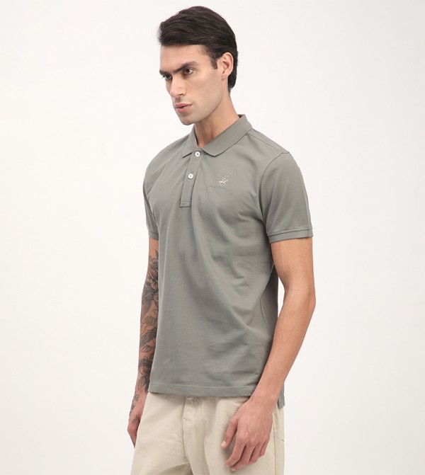 Beverly Hills Polo Club  T-Shirts - Grey Polo T-shirts