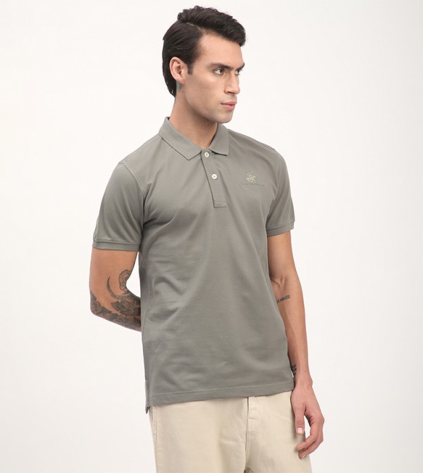 Beverly Hills Polo Club  T-Shirts - Grey Polo T-shirts