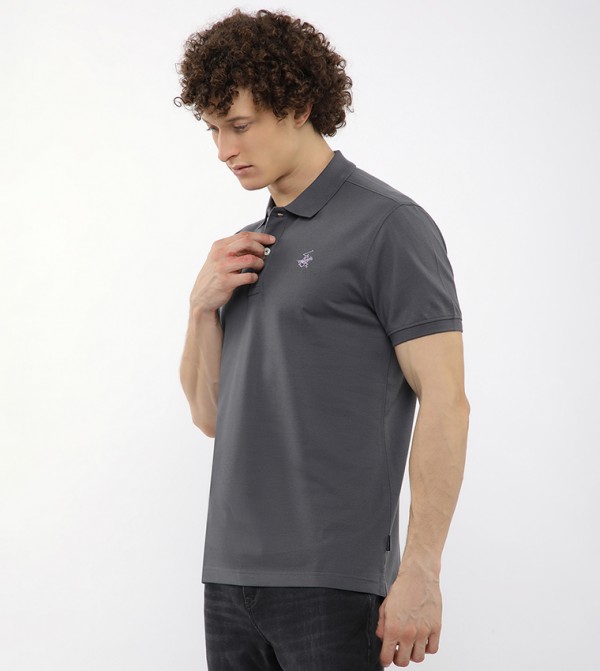 Beverly Hills Polo Club  Polo T-Shirts - Grey Polo T-shirts
