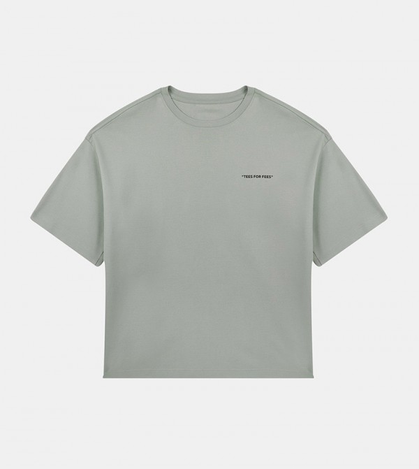 F5 F5 - رمادي Round Neck T-Shirts