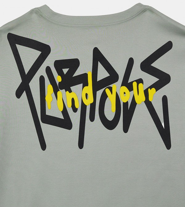 F5 F5 - رمادي Round Neck T-Shirts