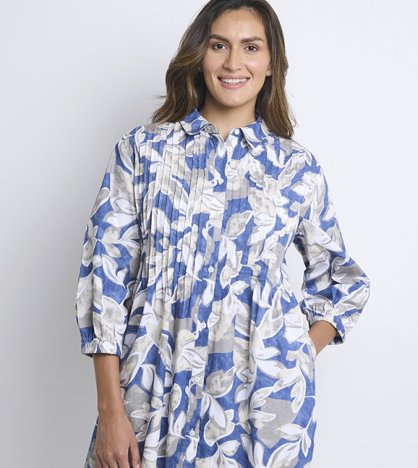 آن كلاين  فساتين - أزرق Shirt & T-Shirt Dresses