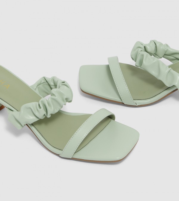 ZAHA @ CCC ZAHA - Green Heeled Sandals