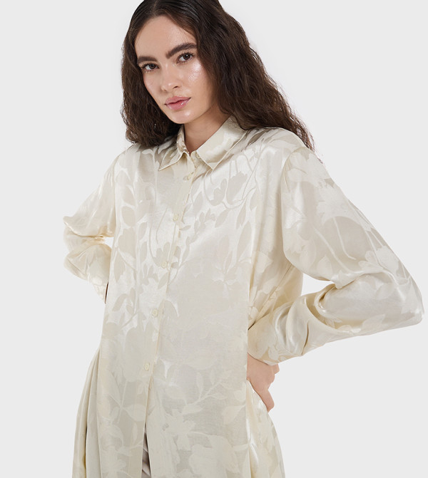 BCBG  Clothing - Cream Shirt & T-Shirt Dresses