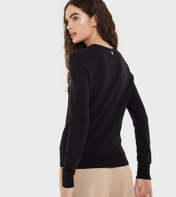 BCBG  Sweaters - Black Round Neck Sweaters