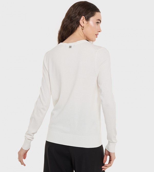 BCBG  Sweaters - White Round Neck Sweaters