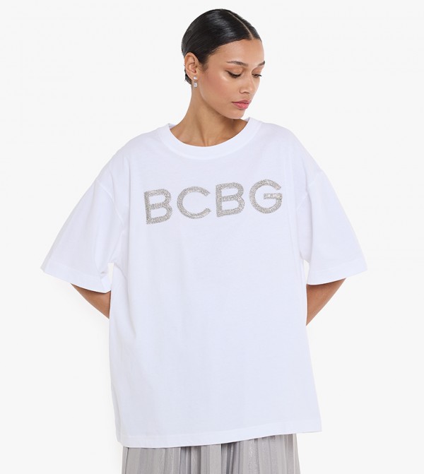 BCBG  T-Shirts - White Short Sleeve T-Shirts