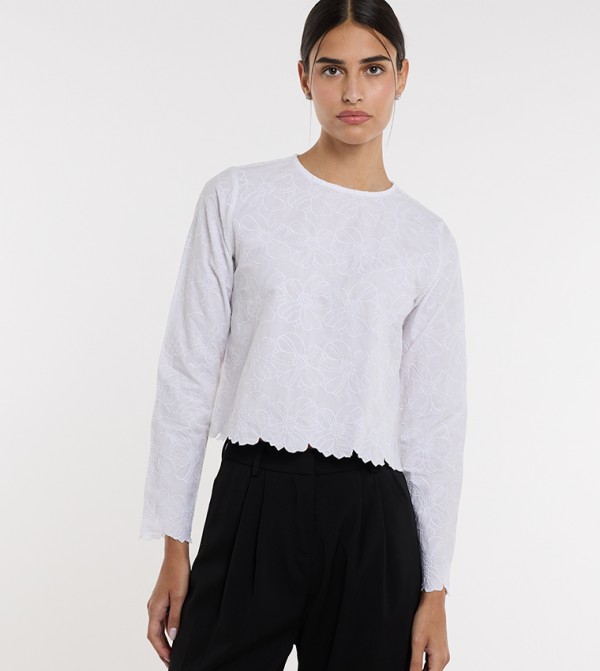 BCBG  - White Cropped Tops