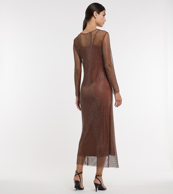BCBG  Midi Dresses - Brown Party Dresses