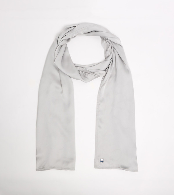 BCBG  Scarves - Silver Silk Scarves