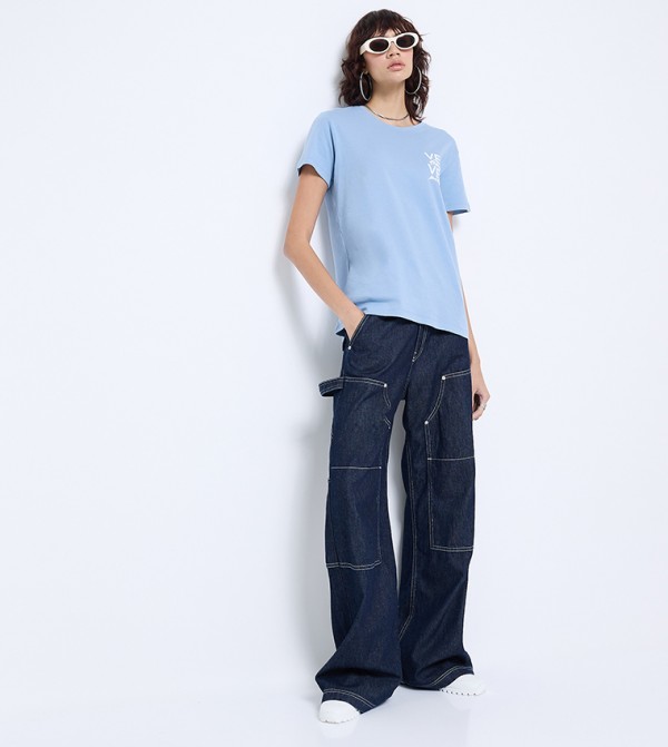 F5 F5 - أزرق Short Sleeve T-Shirts