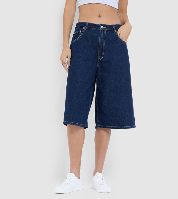 F5 F5 - Dark Blue Denim shorts
