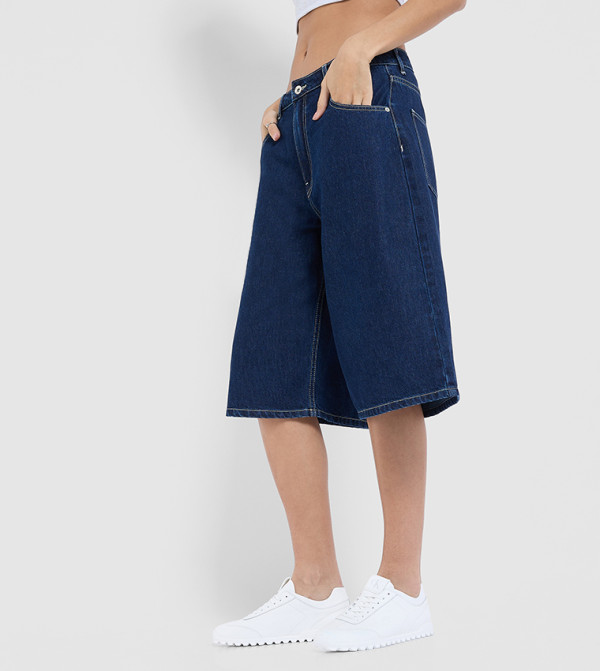 F5 F5 - Dark Blue Denim shorts