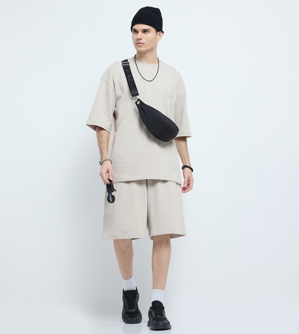 F5 F5 - Beige Casual Shorts