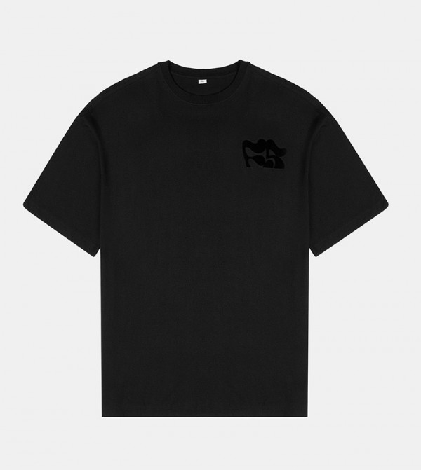 F5 F5 - أسود Round Neck T-Shirts