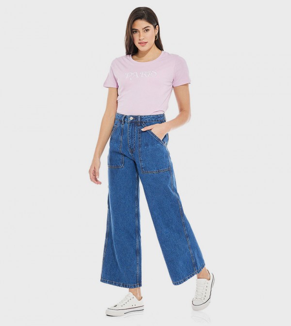R&B  Clothing - Blue Straight Jeans