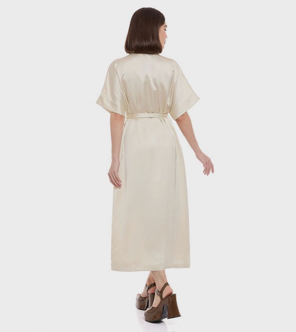 R&B  Dresses - Beige Shirt & T-Shirt Dresses