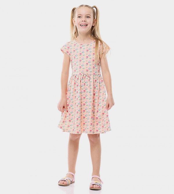 R&B  - Peach Casual Dress