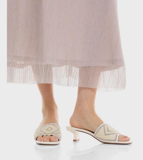 R&B  Shoes - White Heels