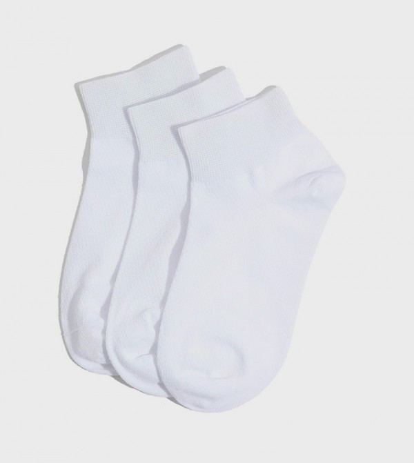 R&B  Socks - White Ankle Length Socks