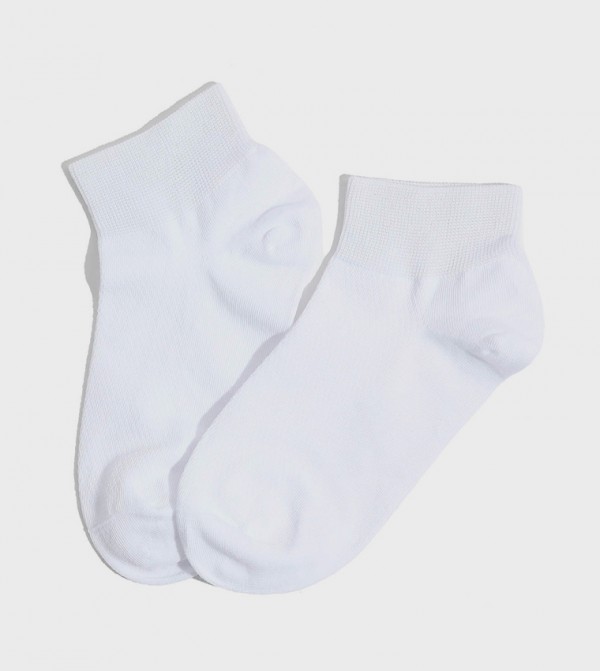 R&B  Socks - White Ankle Length Socks