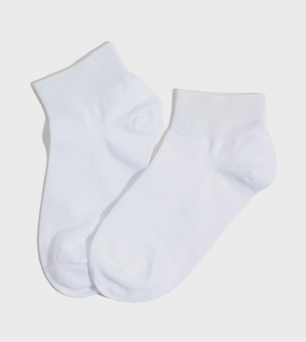 R&B  Socks - White Ankle Length Socks