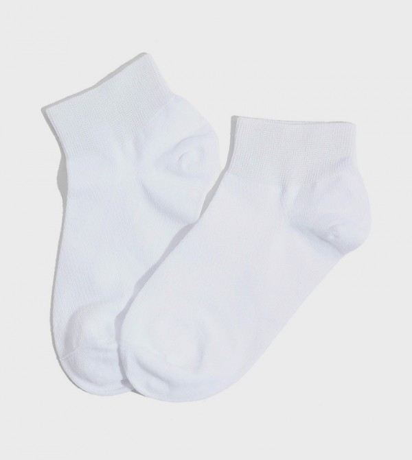 R&B  Socks - White Ankle Length Socks