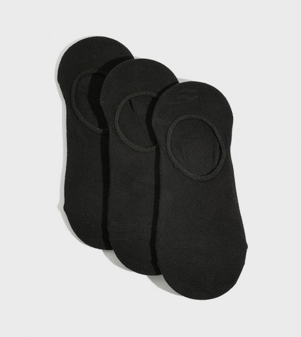 R&B  Socks - Black No Show Socks