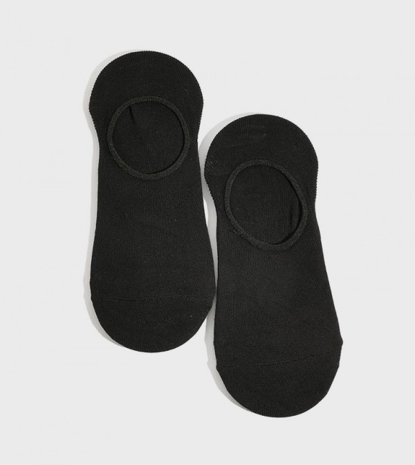 R&B  Socks - Black No Show Socks