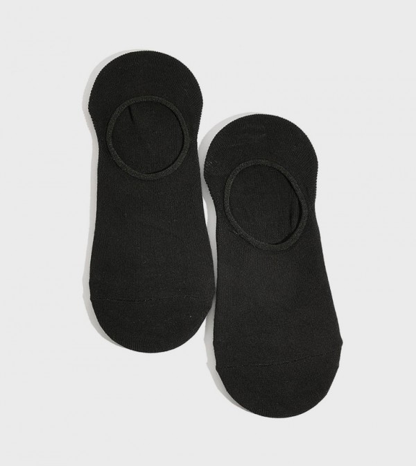 R&B  Socks - Black No Show Socks