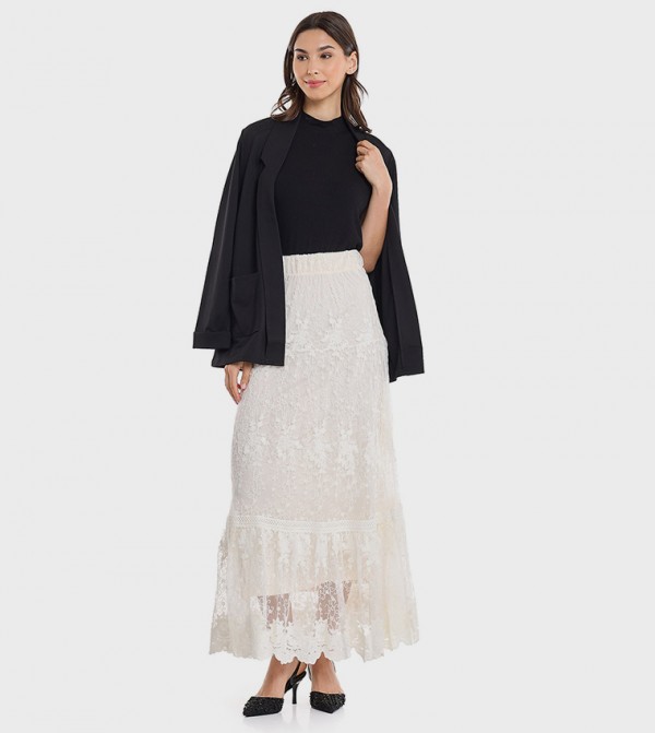R&B Women - Ivory Maxi Skirts
