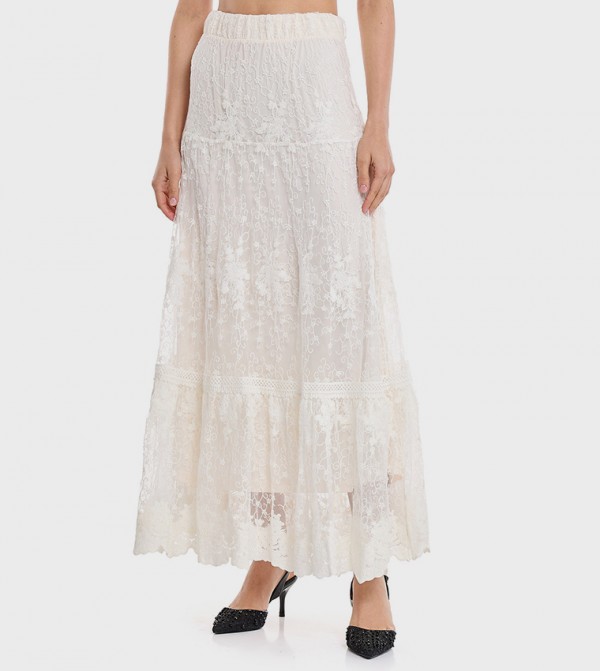 R&B Women - Ivory Maxi Skirts