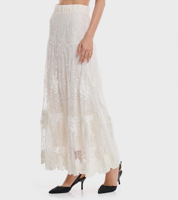 R&B Women - Ivory Maxi Skirts