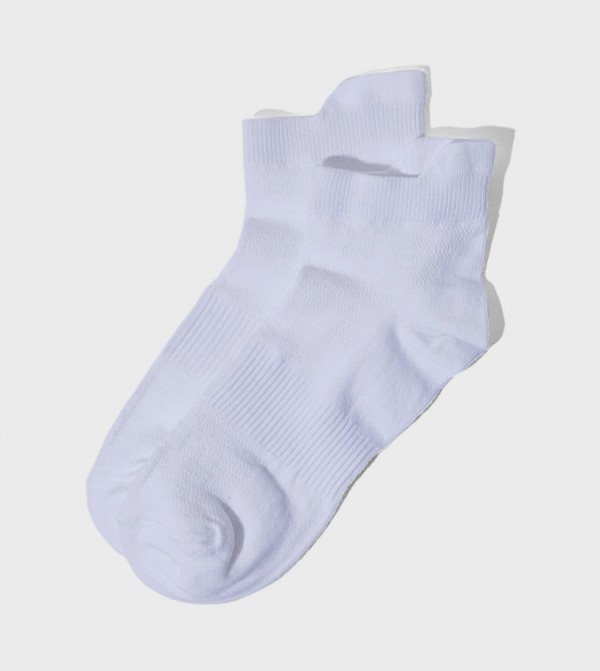 R&B  Socks - White Ankle Length Socks