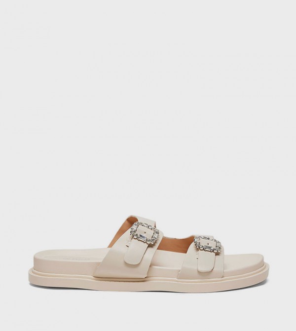 R&B  Shoes - Beige Flat Sandals