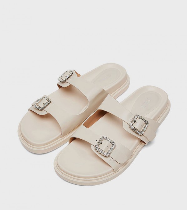R&B  Shoes - Beige Flat Sandals